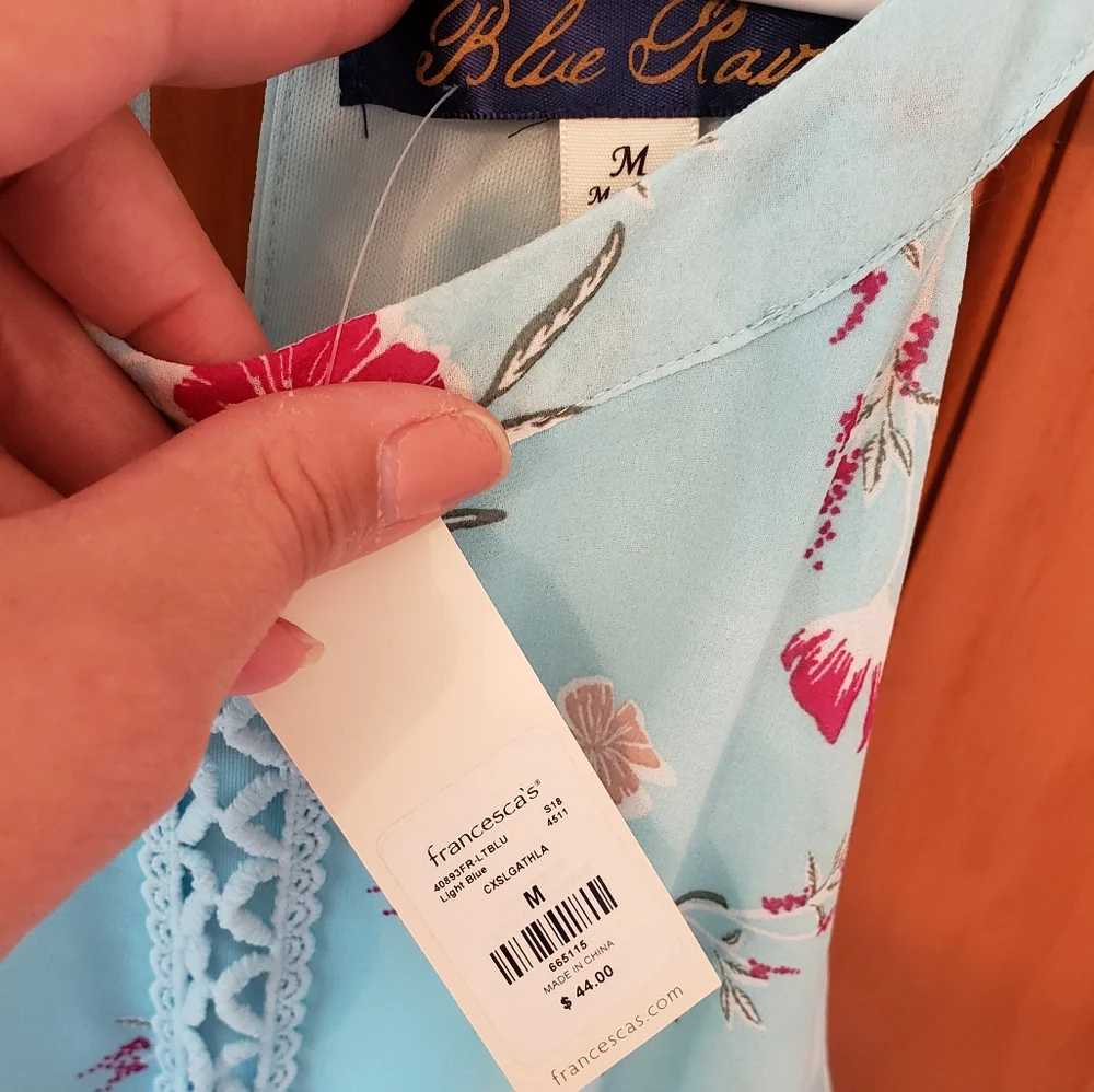 Blue Rain Light Blue Floral Midi Dress - Picture 3 of 5